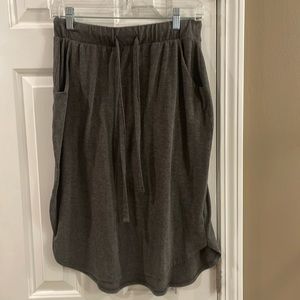 Zenana Premium Knit Pull-On Skirt Charcoal Gray - L